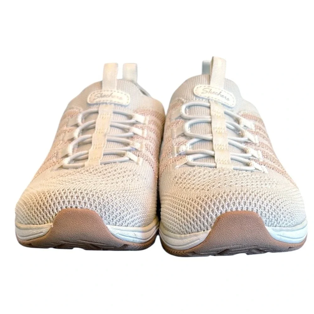 Skechers Active Air‎ Cooled Walking Sneakers 9.5 White Pink Slip On Memory Foam